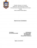 Diseño de torre de destilacion