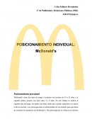 POSICIONAMIENTO INDIVIDUAL: McDonald’s
