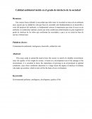 Calidad ambiental incide en el grado de intelecto de la sociedad