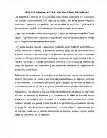 EFECTOS PERSONALES Y PATRIMONIALES DEL MATRIMONIO. Página 1
