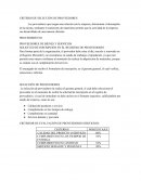 CRITERIO DE SELECCIÓN DE PROVEEDORES