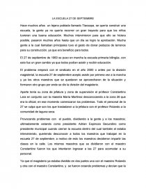CUENTOS. LA ESCUELA 27 DE SEPTIEMBRE. LA VIVORA DE LECHE. Página 1