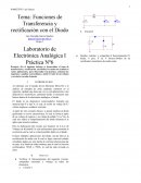 Funciones de Transferencia y rectificación con el Diodo