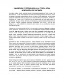 UNA MIRADA EPISTEMOLOGÍA A LA TEORÍA DE LA GENERACIÓN ESPONTÁNEA.