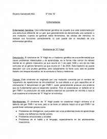 Sindrome de X fragil. Enfermedad Genética:. Página 1