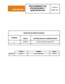 Procedimiento Control Proveedores