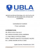 MODIFICACIÓN NUTRICIONAL DE LOS PLATILLOS TÍPICOS DE LAS REGIONES DEL ESTADO DE GUERRERO.