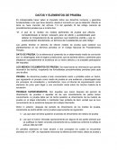 Elementos y datos de prueba.
