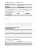 Formato para llevar a cabo la investigación de un accidente.