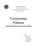 Ley del estatuto de la Función publica. Derecho administrativo.