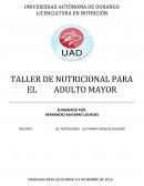 TALLER DE NUTRICIONAL PARA EL ADULTO MAYOR