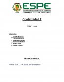 Tema: NIC 23 Costos por prestamos