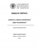 Ensayo critico de Valores o Valores Economicos