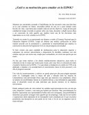 Cuál es su motivación para estudiar en la ESPOL?