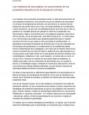 Los maestros de secundaria y el conocimiento de los propósitos educativos de la educación primaria.