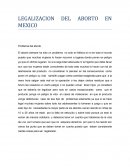 LEGALIZACION DEL ABORTO EN MEXICO.