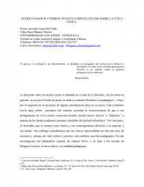 ENTRE FILÓSOFOS Y PERROS: INTENTO O BREVE ESTUDIO SOBRE LA ÉTICA CÍNICA.. Página 1