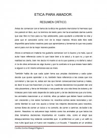 ETICA PARA AMADOR. RESUMEN CRÍTICO.. Página 1