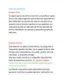 Tipos de exámenes.
