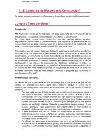 El Control de los Riesgos en la Construccion.. Página 1