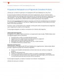 Propuesta de Participación en el Programa de Consultoria Pro Bono.