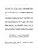 LA NECESIDAD DE CONOCER LA CULTURA POLÍTICA