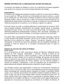 HISTORIA DE LA CREACIÓN DEL ESTADO DE HIDALGO.