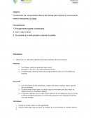 El Comprender los componentes básicos del dialogo para facilitar la comunicación entre el intercambio de ideas.