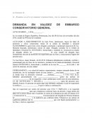 DEMANDA EN VALIDEZ DE EMBARGO CONSERVATORIO GENERAL