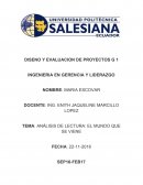 ANÁLISIS DE LECTURA: EL MUNDO QUE SE VIENE