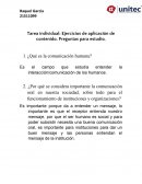 Tarea individual: Ejercicios de aplicación de contenido. Preguntas para estudio.