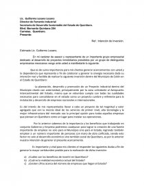 Carta Intencion Compraventa. Página 1