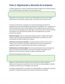 Tema 3. Organización y dirección de la empresa