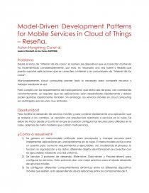 Model-Driven Development Patterns for Mobile Services in Cloud of Things.. Página 1