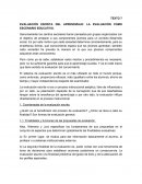 EVALUACIÓN ESCRITA DEL APRENDIZAJE: LA EVALUACIÓN COMO ESCENARIO EDUCATIVO.