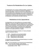 Trastorno Del Metabolismo De Los Lípidos.