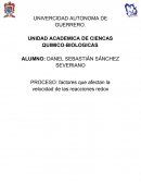 Factores que afectan la velocidad de las reacciones redox