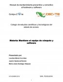 Manual de mantenimiento preventivo y correctivo al hardware y software