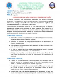 COMENTARIOS POSITIVOS Y NEGATIVOS SOBRE EL EMPOLLÓN. Página 1
