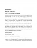 Importación de Pollo. Proyecciones Macroeconómicas