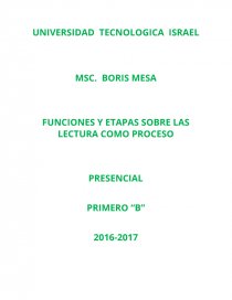 FUNCIONES Y ETAPAS SOBRE LAS LECTURA COMO PROCESO. Página 1