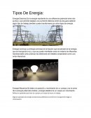 La energía. Tipos De Energia