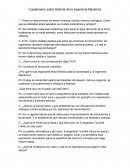 Cuestionario sobre Historia de la Ingeniería Mecánica
