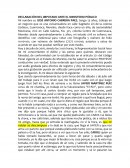 DECLARACIÓN DEL IMPUTADO ANTE EL MINISTERIO PÚBLICO