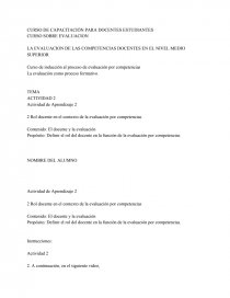 LA EVALUACION DE LAS COMPETENCIAS DOCENTES EN EL NIVEL MEDIO SUPERIOR. Página 1