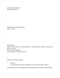 INFORME DE LABORATORIO # 4 Tablas y Gráficas. Página 1