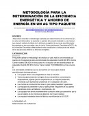 ENERGÉTICA Y AHORRO DE ENERGÍA EN UN AC TIPO PAQUETE
