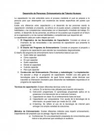 Desarrollo de Personas: Entrenamiento del Talento Humano. Página 1