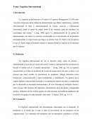 Logística Internacional. La logística es definida por el Council of Logistics Management (CLM)
