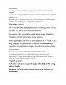 Sistema digestivo su funcion es transportar comida, secretar jugos gastricos, absorver nutrientes y extretar desechos.